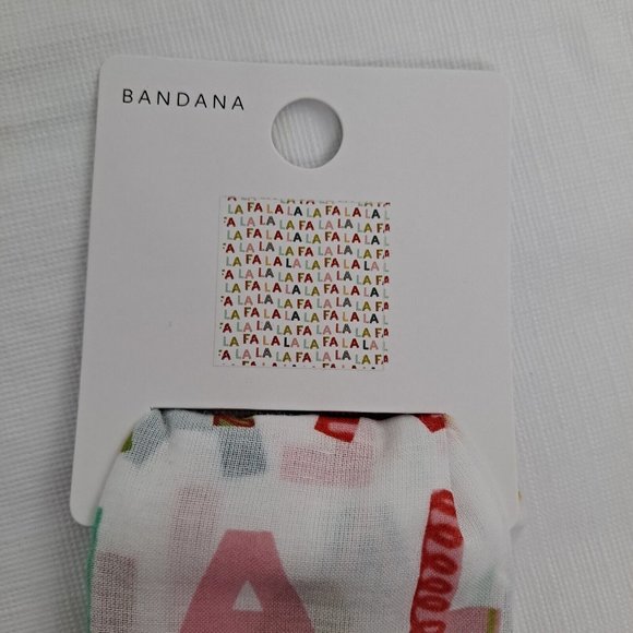 FA LA LA LA Christmas Song Holiday Bandana Cotton 21 x 21 inch - Picture 4 of 10